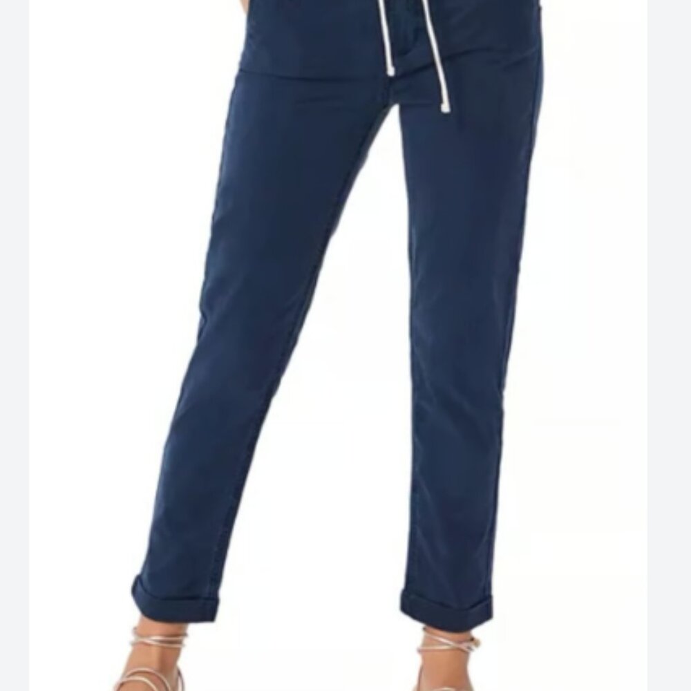 PAIGE Christy Navy Drawstring‎ Waist Pants Women's Size 25